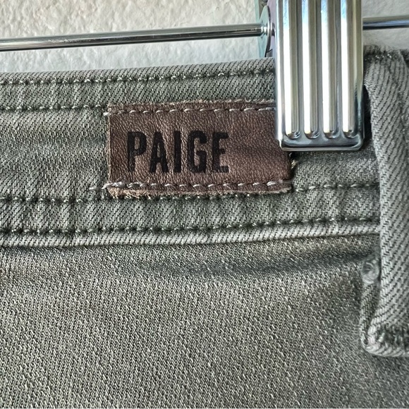 PAIGE Hoxton Ankle Skinny Jeans Women 28 Green Tea Cargo Stretch Denim - Picture 8 of 12